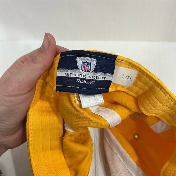 Pittsburgh Steelers Reebok Yellow Flex Fit Hat L/XL NFL Cap - Picture 8 of 8